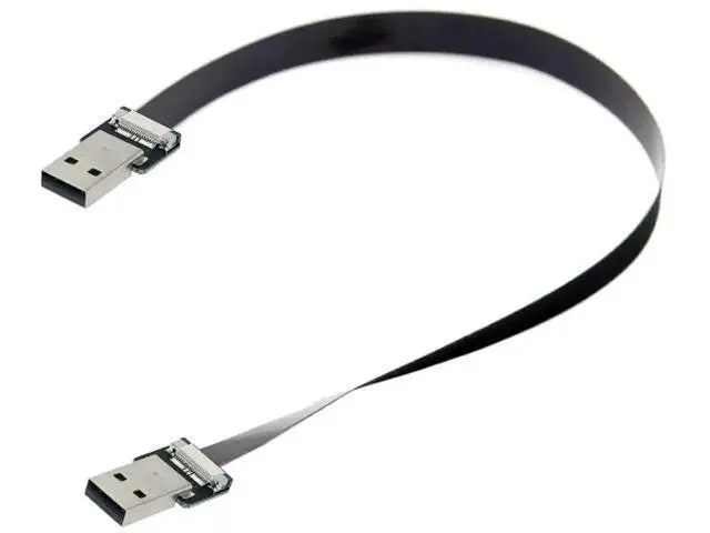 Alt view image 3 of 7 - 0.5M Flat Ribbon USB2.0 Male to Male Extension Flex Cable for Data Sync & Charging