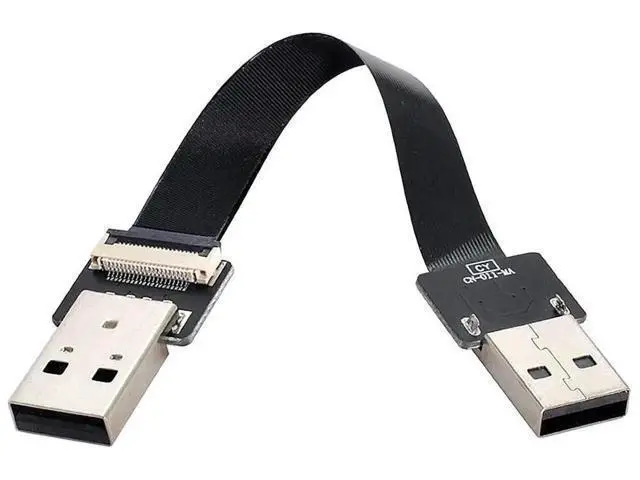 Alt view image 7 of 7 - 0.5M Flat Ribbon USB2.0 Male to Male Extension Flex Cable for Data Sync & Charging