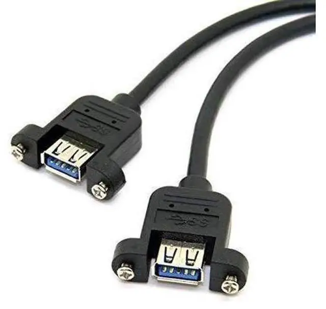 Alt view image 4 of 4 - USB 3.0 Dual A Female Screw Mount Cable, Dual Port to 20Pin Motherboard Header, Black