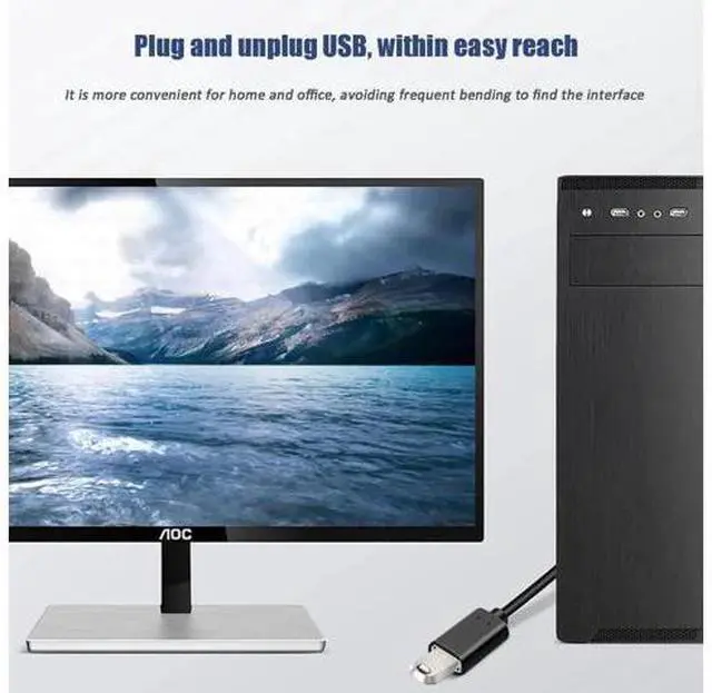 Alt view image 6 of 7 - 2 Pack 90 Degree Left & Right Angle USB 3.0 Cable, Type A Male to Male High Speed Cord for Laptop, TV, Flash Drive, Mouse, Hard Drive, Camera