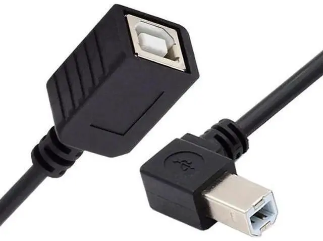 Main image of 20cm Left 90° Angled USB2.0 Type-B Male to Female Extension Cable for Printer, Scanner & External Storage