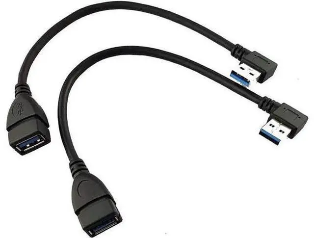 Main image of 2-Pack 90° Left & Right Angled USB 3.0 Extension Cable 15CM, SuperSpeed USB3.0 Male to Female Elbow Extender Cord