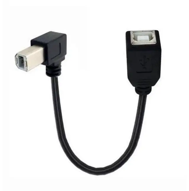Alt view image 7 of 7 - 20cm Left 90° Angled USB2.0 Type-B Male to Female Extension Cable for Printer, Scanner & External Storage