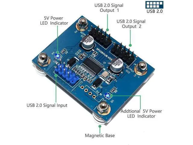 Alt view image 4 of 7 - 30CM 180-Degree USB2.0 9Pin Motherboard Header 1-to-2 Y Splitter Cable | Single Male Header to Dual USB2.0 Male Internal Expansion Cord
