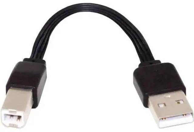 Main image of 13cm Slim FPC Flat USB2.0 Type-A Male to Type-B Male Cable, High Speed Data Cord for Printer, Scanner & External Storage Drive