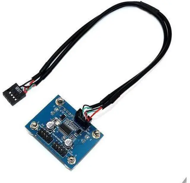Main image of 30CM 180-Degree USB2.0 9Pin Motherboard Header 1-to-2 Y Splitter Cable | Single Male Header to Dual USB2.0 Male Internal Expansion Cord