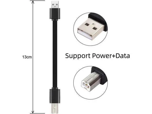 Alt view image 4 of 7 - 13cm Slim FPC Flat USB2.0 Type-A Male to Type-B Male Cable, High Speed Data Cord for Printer, Scanner & External Storage Drive