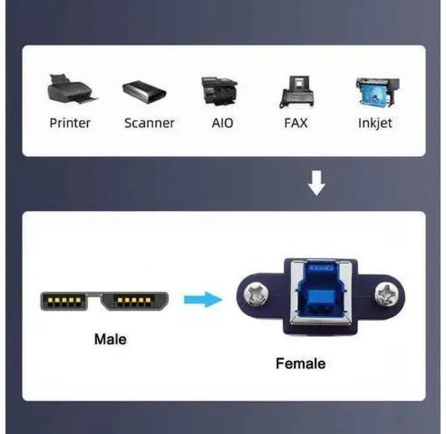 Alt view image 6 of 7 - 30cm USB3.0 Type-B Female to Micro-B Male Extension Cable, 5Gbps High Speed Cord for External SSD, Hard Drive & Digital Camera
