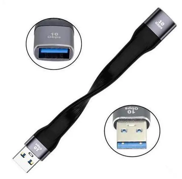 Alt view image 4 of 7 - 13cm Flat FPC USB3.1 Gen2 Type-A Female to Type-A Male Extension Cable | 10Gbps Slim Flexible Cord for Laptop & Desktop