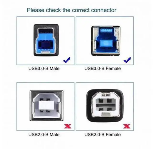 Alt view image 7 of 7 - 0.5m USB3.0 Type-B Male to Female Extension Cable, Dual Thumbscrew Lockable Panel Mount Cord
