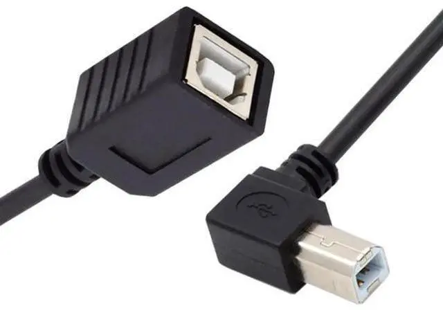 Main image of 20cm Right 90° Angled USB2.0 Type-B Male to Female Extension Cable for Printers, Scanners & External Hard Drives