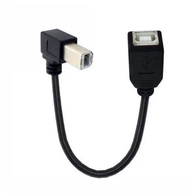 Alt view image 7 of 7 - 20cm Right 90° Angled USB2.0 Type-B Male to Female Extension Cable for Printers, Scanners & External Hard Drives