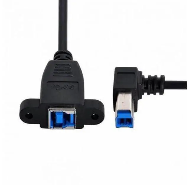 Main image of 0.5m Right Angle 90° USB3.0 Type-B Male to Panel Mount Type-B Female Extension Cable