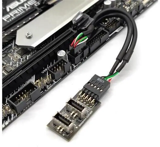 Alt view image 2 of 7 - 20cm Dual Key-A Type-E Front Panel Female to USB2.0 9/10Pin Motherboard Header Male Conversion Cable
