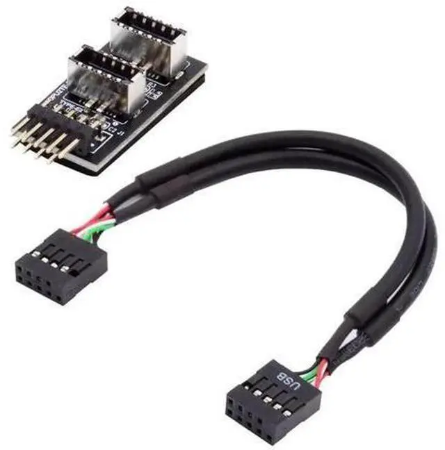 Alt view image 3 of 7 - 20cm Dual Key-A Type-E Front Panel Female to USB2.0 9/10Pin Motherboard Header Male Conversion Cable