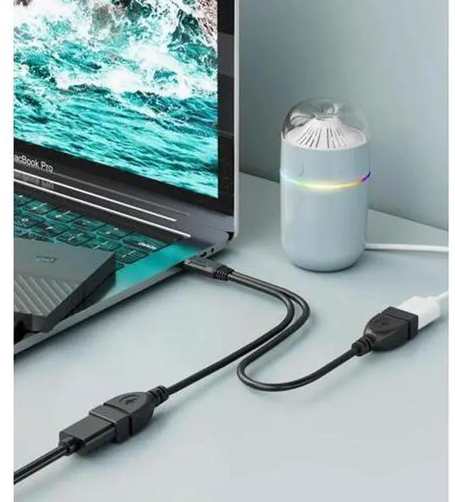 Alt view image 3 of 6 - 2-Port USB 2.0 Male to Dual Female Splitter Cable, High Speed Data & Charging Cord for PC, Laptop, Car, TV, Xbox, External HDD