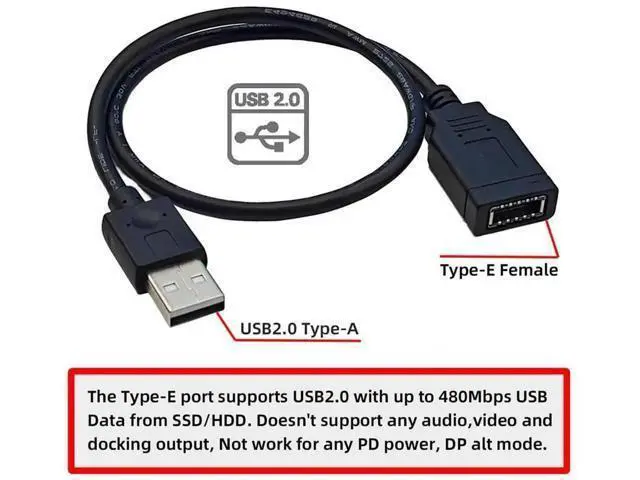 Alt view image 5 of 7 - 0.4M USB2.0 9Pin Mainboard Header Male to KeyA TypeE Front Panel Female Extension Cable