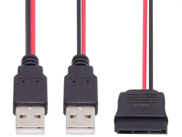 Alt view image 6 of 7 - SATA 15Pin 1-to-2 Splitter Power Cable, SATA to Dual USB2.0 5V 2A Cord for 2.5 Inch SATA HDD & SSD
