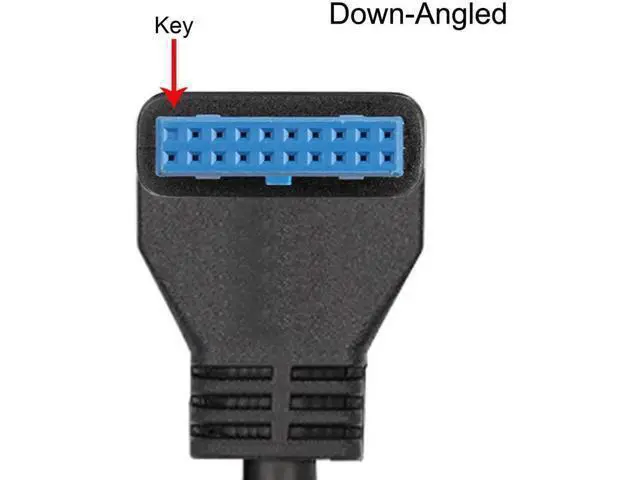Alt view image 7 of 7 - Single Port Screw Mount USB3.0 A Female to Down 90° 20Pin Motherboard Header Cable