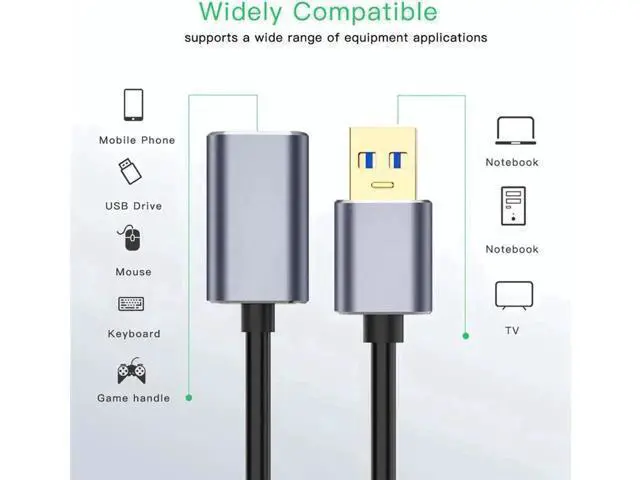 Alt view image 2 of 7 - 3.3FT USB 3.0 Extension Cable, Type A Male to Female High Speed Cord for Webcam, GamePad, Keyboard, Flash Drive, Hard Drive, Printer