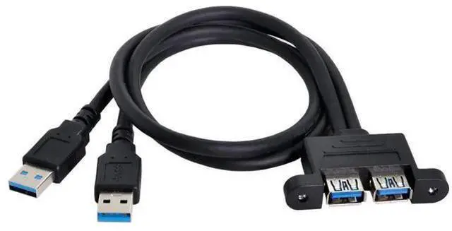 Main image of 0.5M Dual USB3.0 Front Panel Header Male to Dual USB3.0 Female Panel Mount Extension Cable