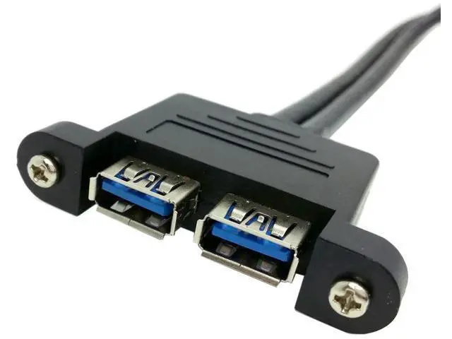 Alt view image 4 of 7 - 0.5M Dual USB3.0 Front Panel Header Male to Dual USB3.0 Female Panel Mount Extension Cable