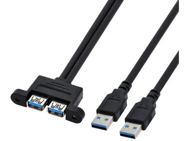Alt view image 7 of 7 - 0.5M Dual USB3.0 Front Panel Header Male to Dual USB3.0 Female Panel Mount Extension Cable