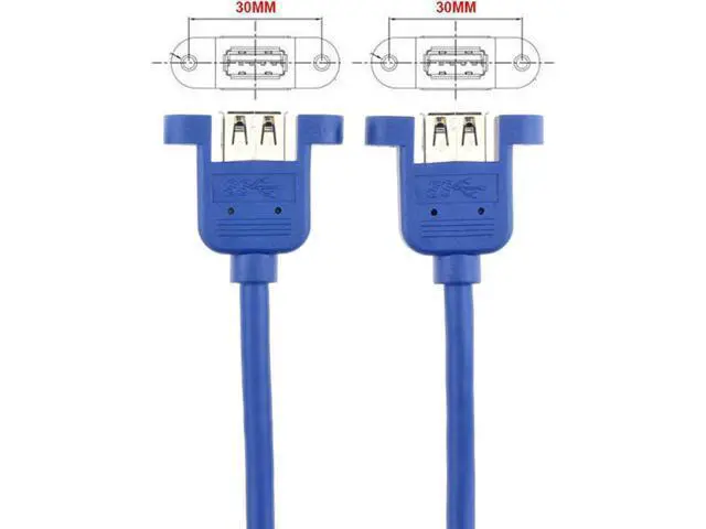 Alt view image 2 of 4 - 1.64FT Internal 20Pin USB3.0 Header to Dual USB3.0 Type-A Female Splitter Cable with Mount Holes & Mounting Screws