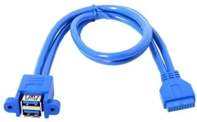 Main image of 0.5M Panel Mount USB3.0 19/20Pin Header Male to Dual USB3.0 Female Extension Cable