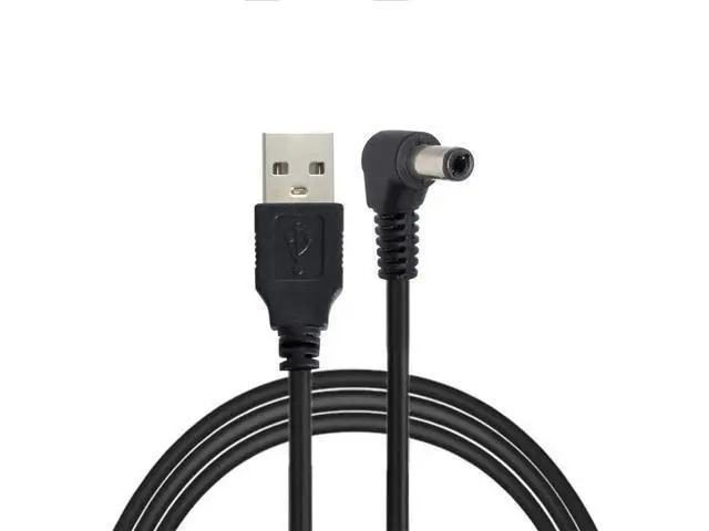 Alt view image 2 of 6 - 100cm Right Angle USB2.0 A Male to 5.5×2.5mm DC Barrel Power Cable | 90° 5V Charging Cord