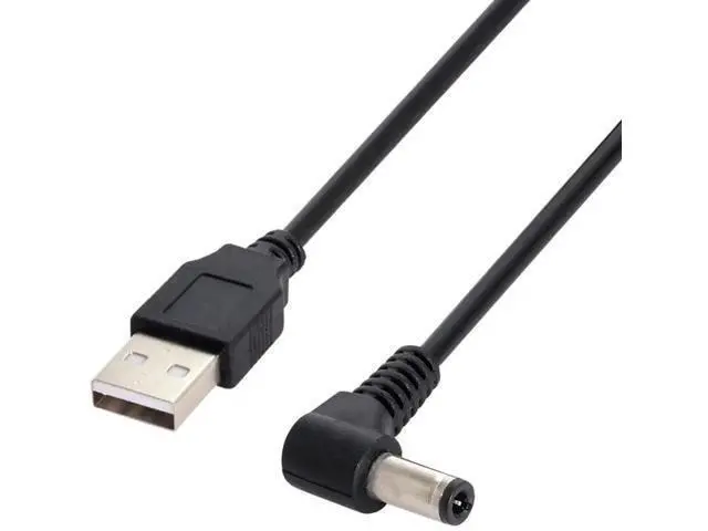Alt view image 5 of 6 - 100cm Right Angle USB2.0 A Male to 5.5×2.5mm DC Barrel Power Cable | 90° 5V Charging Cord