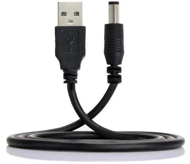 Main image of 100cm USB2.0 A Male to DC 5.5×2.5mm Straight Barrel Power Cable | 5V DC Charging Cord