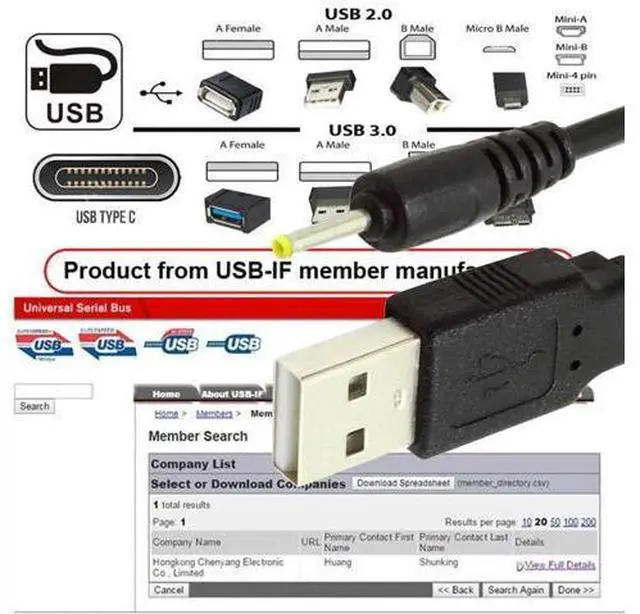 Alt view image 6 of 7 - 120CM Straight USB2.0 A Male to 4.0×1.7mm DC Barrel Power Cable, 5V DC Charging Cord