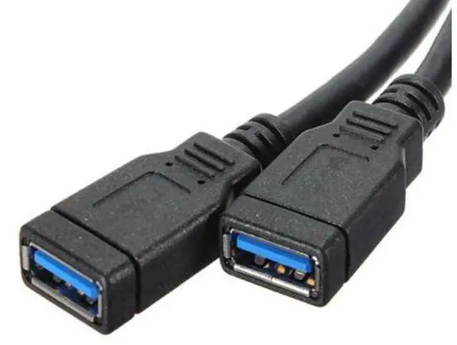 Alt view image 3 of 7 - 20CM USB3.0 19/20Pin Motherboard Header Male to Dual USB3.0 Female Y-Splitter Extension Cable