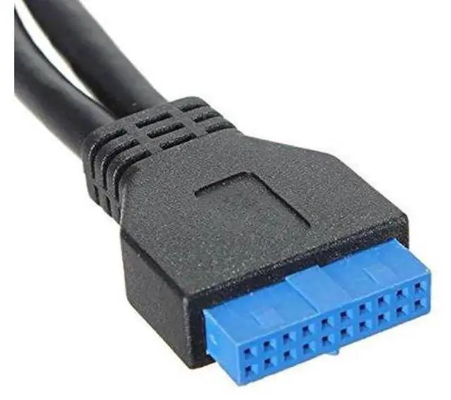 Alt view image 7 of 7 - 20CM USB3.0 19/20Pin Motherboard Header Male to Dual USB3.0 Female Y-Splitter Extension Cable