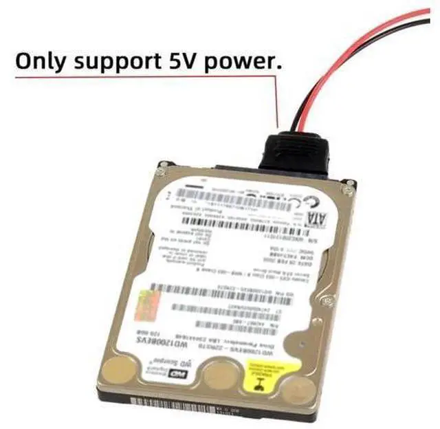 Alt view image 3 of 7 - SATA 15Pin to USB 2.0 Power Cable, 5V 2A Power Supply Cord for 2.5 Inch SATA HDD & SSD