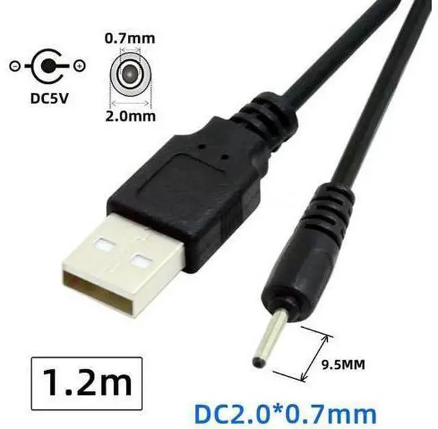 Alt view image 3 of 7 - 120CM USB2.0 A Male to Straight 2.0×0.7mm DC Barrel Power Cable, 5V DC Charging Cord