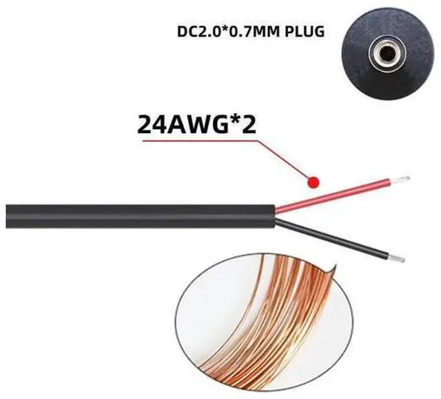 Alt view image 7 of 7 - 120CM USB2.0 A Male to Straight 2.0×0.7mm DC Barrel Power Cable, 5V DC Charging Cord