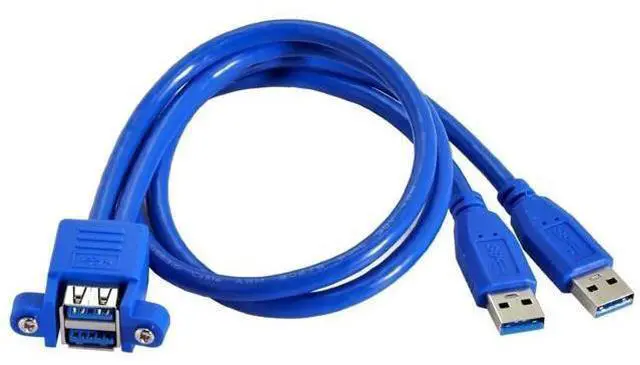 Main image of 0.5M USB 3.0 Front Panel Header Extension Cable, 2 Male to 2 Female Cord with Panel Mount Screws