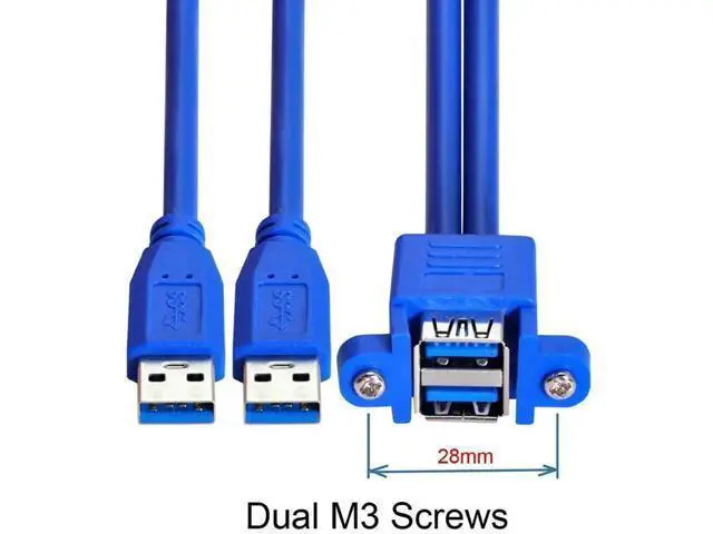 Alt view image 7 of 7 - 0.5M USB 3.0 Front Panel Header Extension Cable, 2 Male to 2 Female Cord with Panel Mount Screws