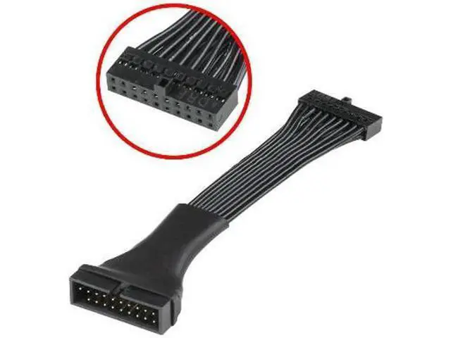 Alt view image 2 of 3 - 6 Inches Low Profile USB3.0 20Pin Internal Header Extension Cable, Slim Short Mainboard Header Extender Cord