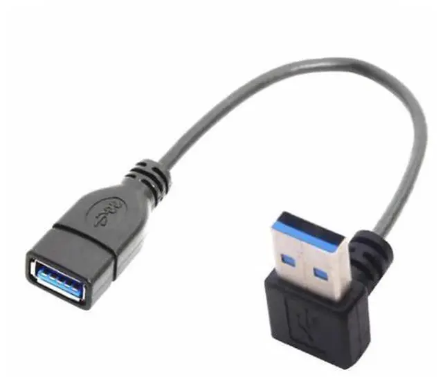 Main image of 2PCS 25CM(10IN) 90° Up & Down Angled USB3.0 Male to Female Short Extension Cables, Right-Angle USB Extender Cord for Laptop & Desktop PC