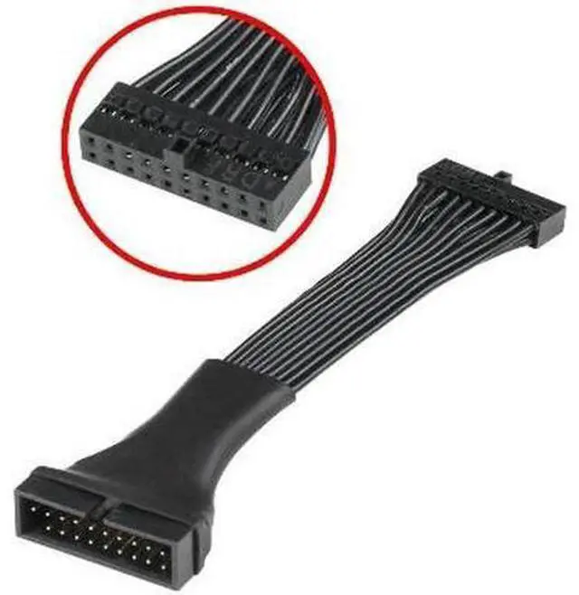 Main image of 6 Inches Low Profile USB3.0 20Pin Internal Header Extension Cable, Slim Short Mainboard Header Extender Cord
