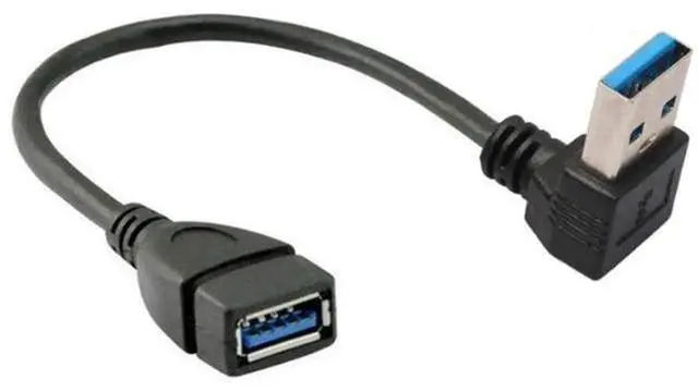 Alt view image 2 of 2 - 2PCS 25CM(10IN) 90° Up & Down Angled USB3.0 Male to Female Short Extension Cables, Right-Angle USB Extender Cord for Laptop & Desktop PC