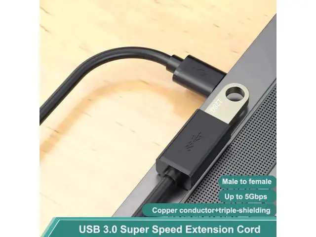 Alt view image 2 of 5 - 2 Pack 1.5M(5FT) Ultra Short USB 3.0 Extension Cable, Type A Male to Female Extender Cord, 5Gbps High Speed Data Transfer, Shielded USB Extension Wire for Mouse Keyboard Printer Flash Drive Webcam