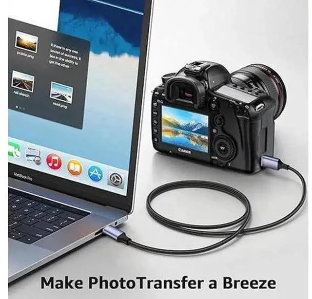 Alt view image 3 of 6 - USB C to Micro B Hard Drive Cable, 3.3ft/1M USB 3.0 5Gbps Data Transfer Cord for External HDD/SSD, Compatible with MacBook Pro/Air, iPad, Samsung Galaxy & More Black