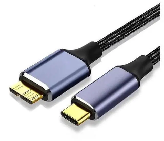 Main image of USB C to Micro B Hard Drive Cable, 3.3ft/1M USB 3.0 5Gbps Data Transfer Cord for External HDD/SSD, Compatible with MacBook Pro/Air, iPad, Samsung Galaxy & More Black