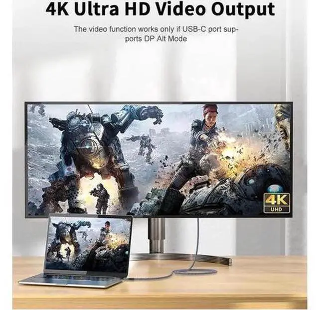Alt view image 3 of 7 - 10FT Right Angle 90° USB-C to USB-C Cable | USB3.2 Gen2 20Gbps | 240W PD Fast Charging | 4K@60Hz Video, Thunderbolt 3 Compatible for MacBook, iPad Pro & USB-C Monitors