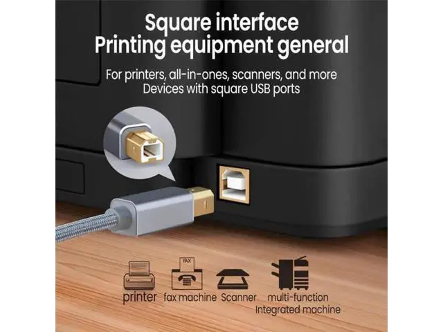 Alt view image 2 of 7 - USB C to Printer Cable,USB C to USB B Male Scanner Cord Compatible with DIMI, Google Chromebook Pixel, MacBook Pro, HP Canon Printers, iPad Pro and More Type-C Devices/Laptops, 6.6 ft.