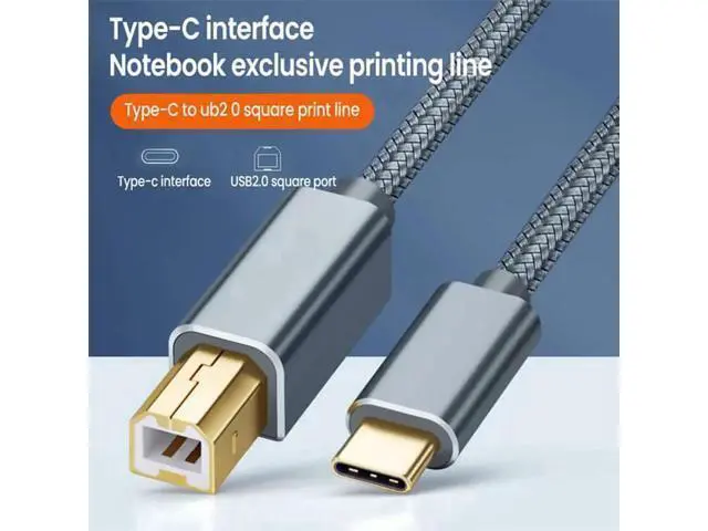Alt view image 4 of 7 - USB C to Printer Cable,USB C to USB B Male Scanner Cord Compatible with DIMI, Google Chromebook Pixel, MacBook Pro, HP Canon Printers, iPad Pro and More Type-C Devices/Laptops, 6.6 ft.